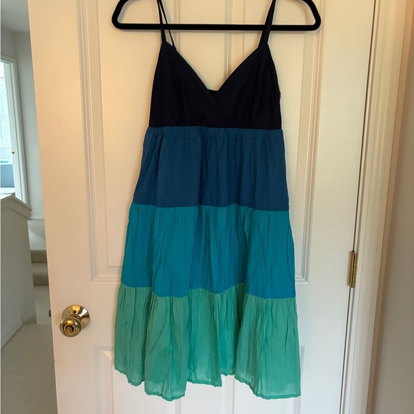 New York & Company Navy and Teal Dress - Picture 1 of 5